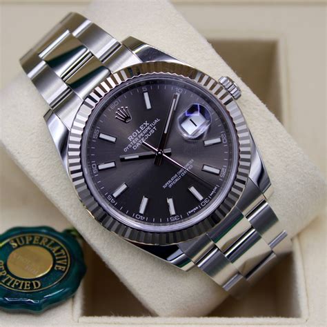 rolex datejust 41 grey dial men's watch 126334|rolex datejust 126334 retail price.